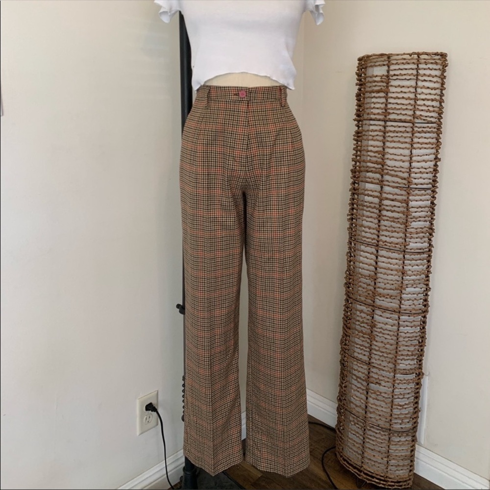Plaid High-Waisted Women's Pants